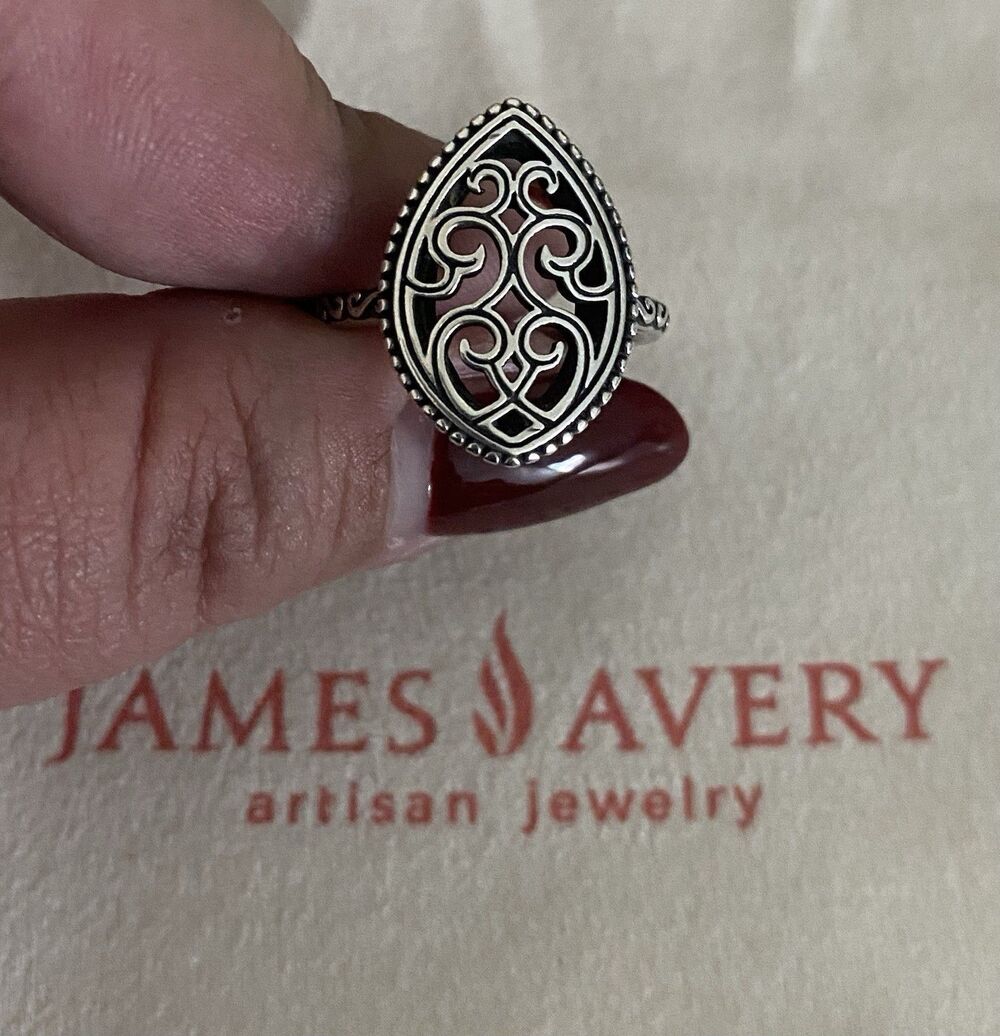 James Avery Retired Beaded Marquise Ring Size 7